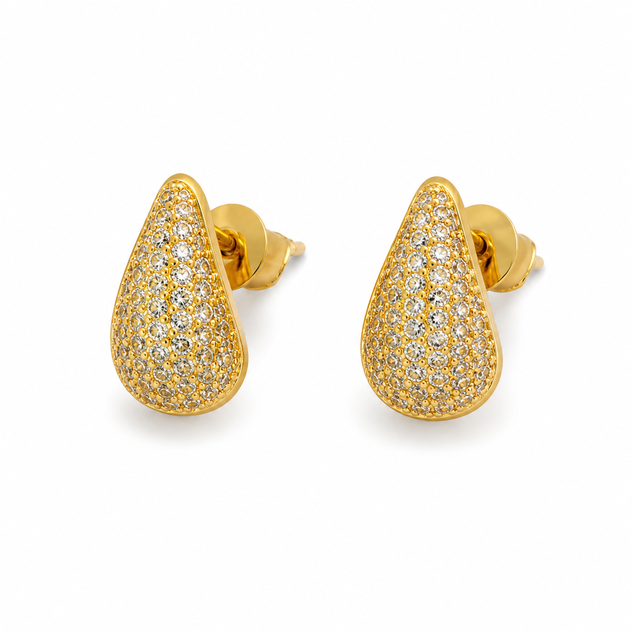 Golden Teardrop Spark Earrings