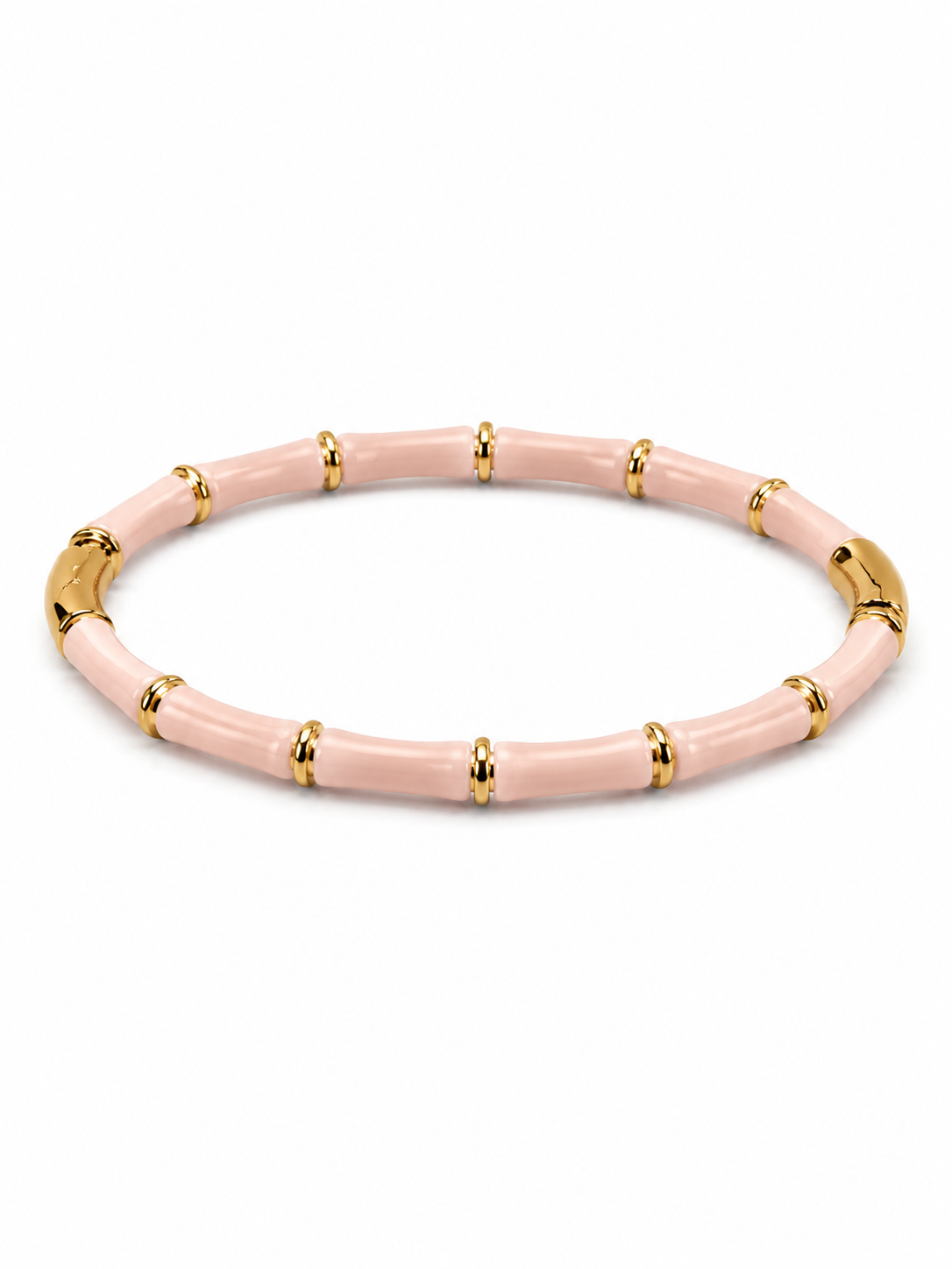 Pink Bamboo Evil Eye Cuff Bracelet