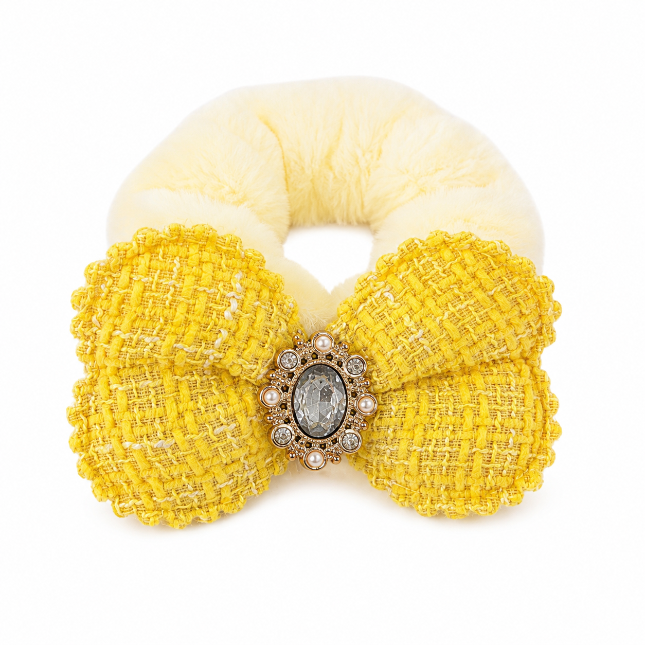 Korean Pearl Bow Scrunchie