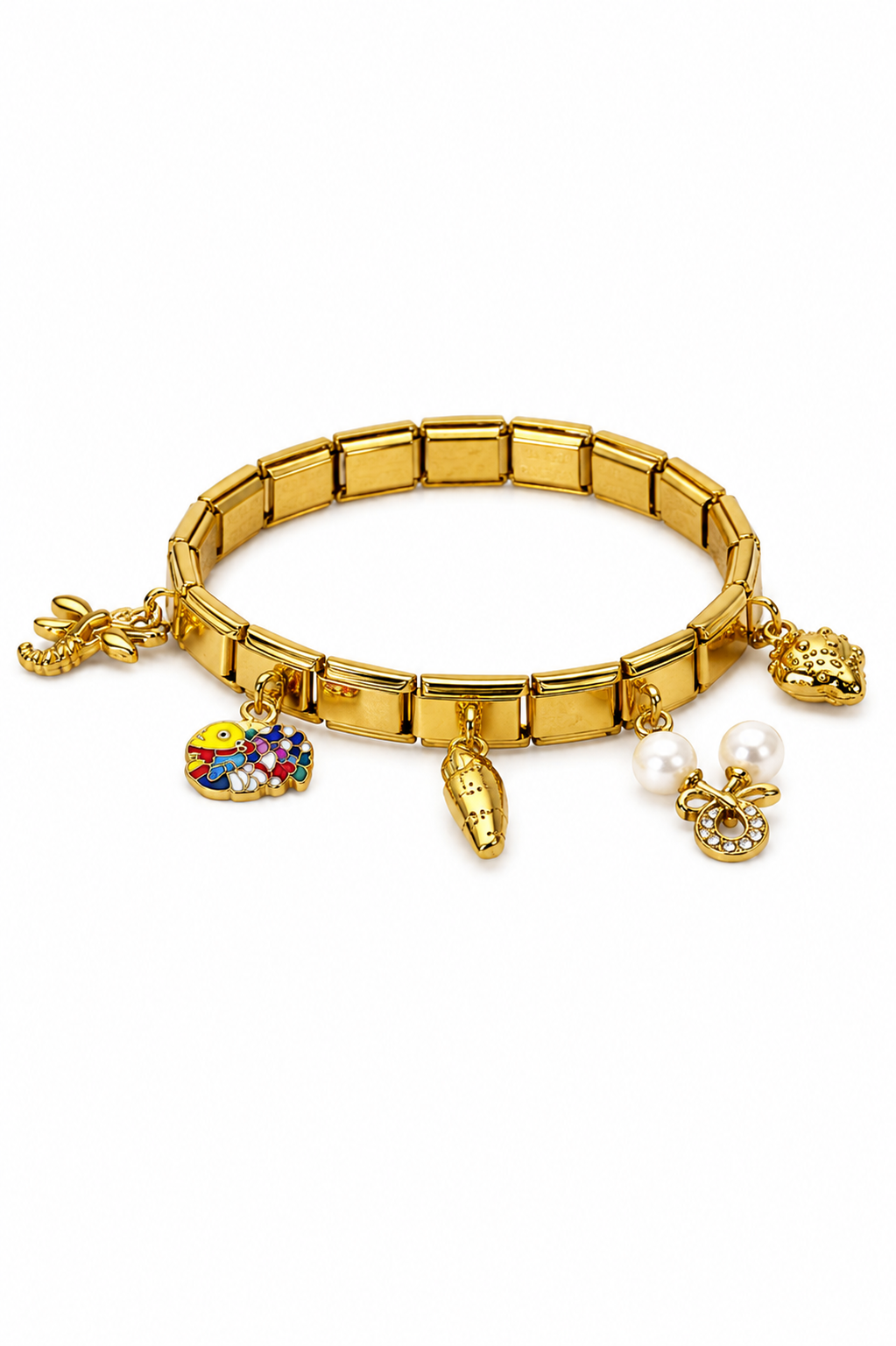 Fish & Scorpion Charm story bracelet