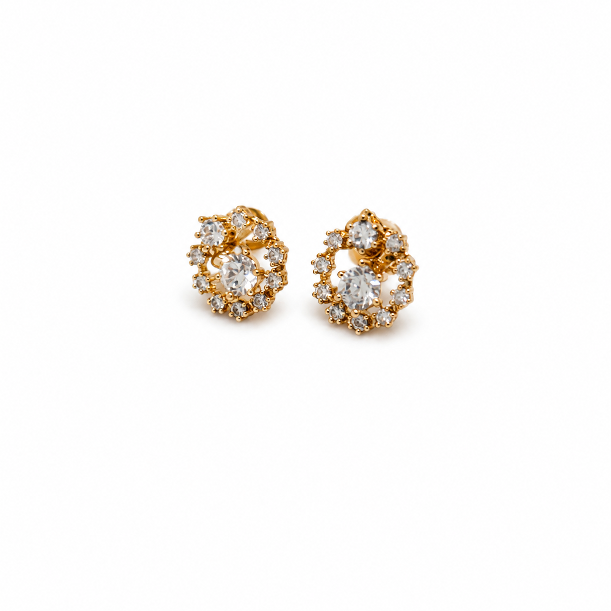 Gold spark stud earrings