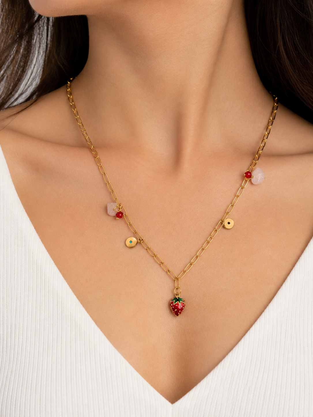 Strawberry charm pendant