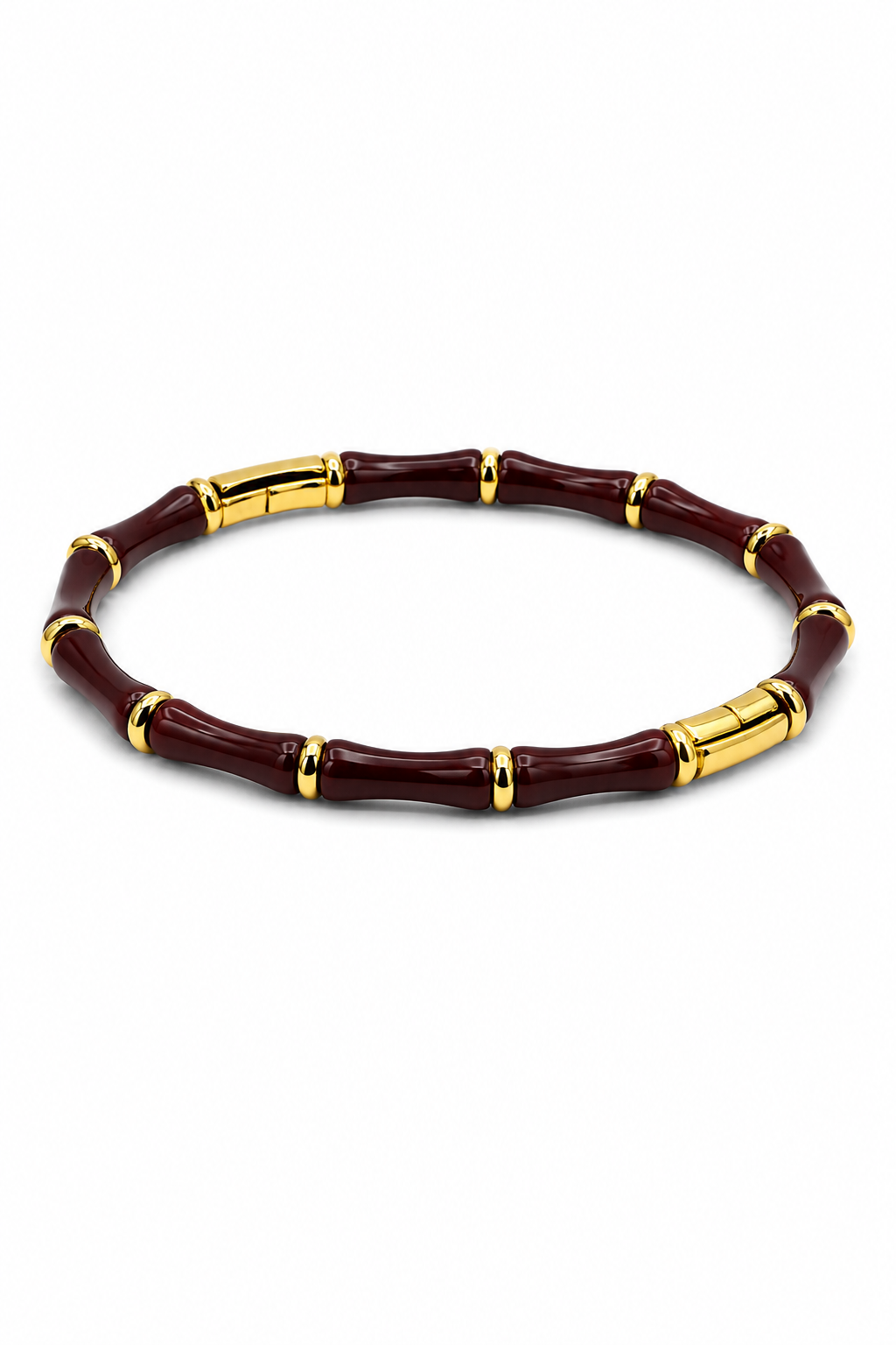 Brown Bamboo Evil Eye Cuff Bracelet