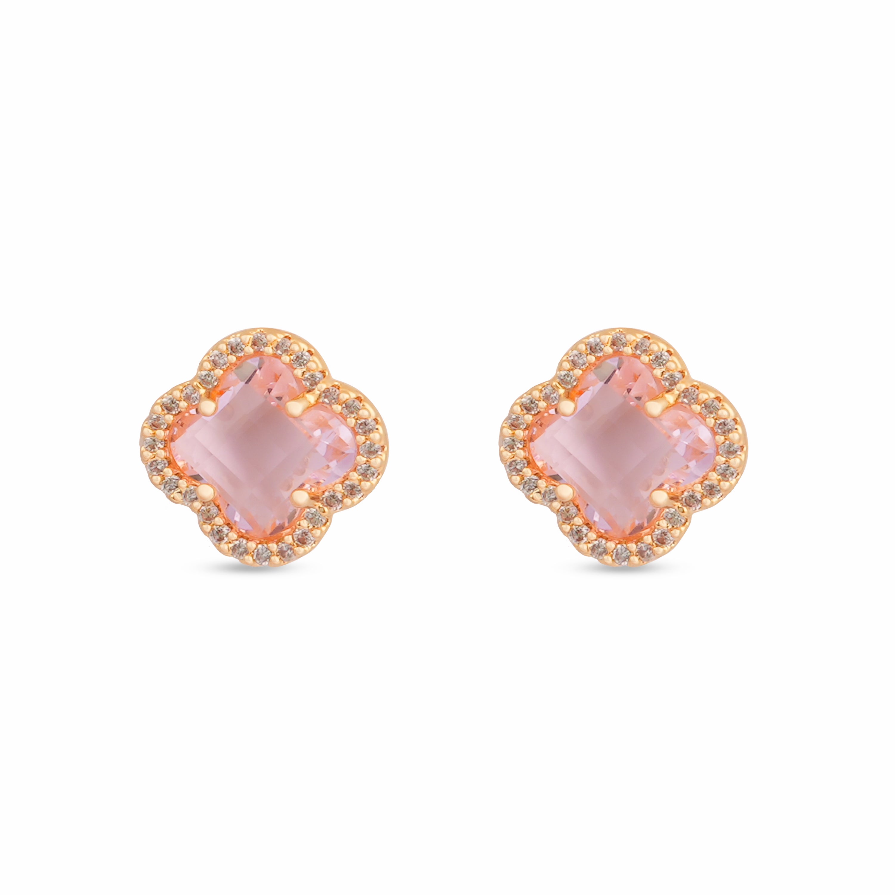 Rosé Clover Halo Studs