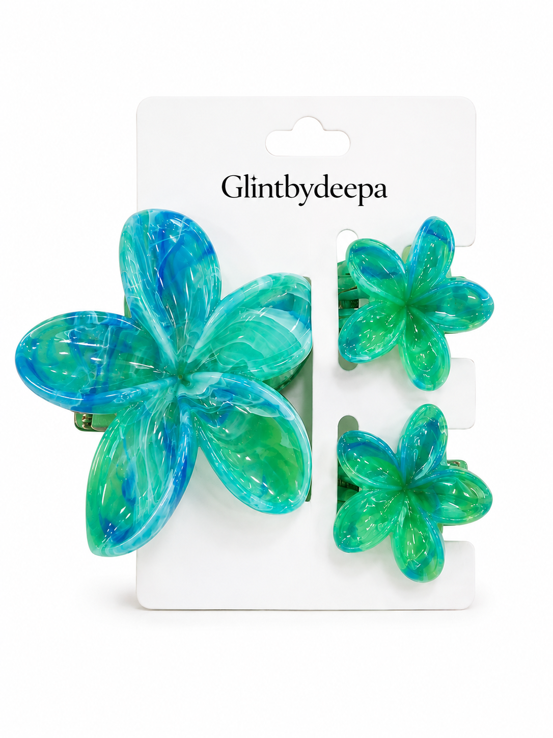 Ocean Petal Hair Claw Clips