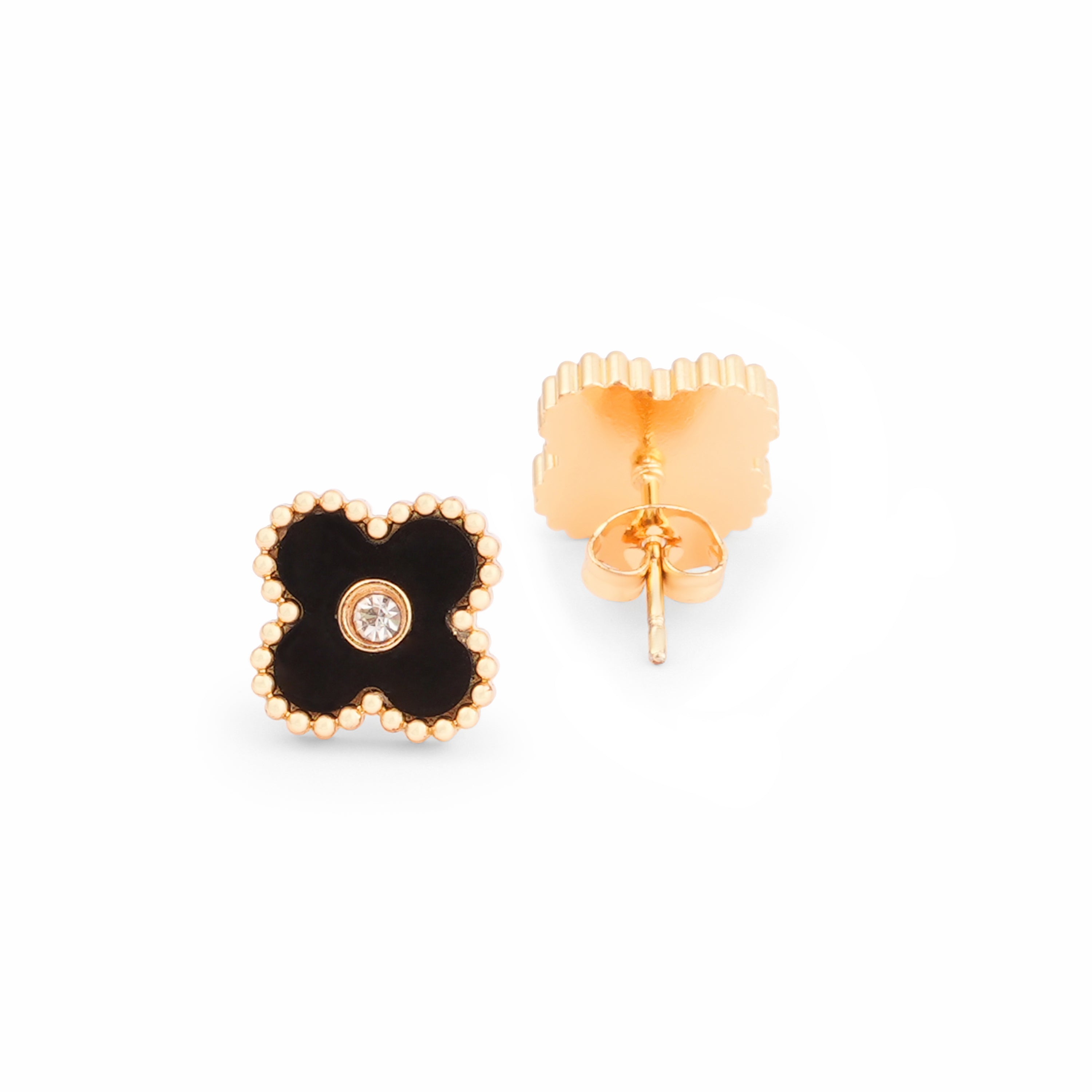 Noir Clover earrings