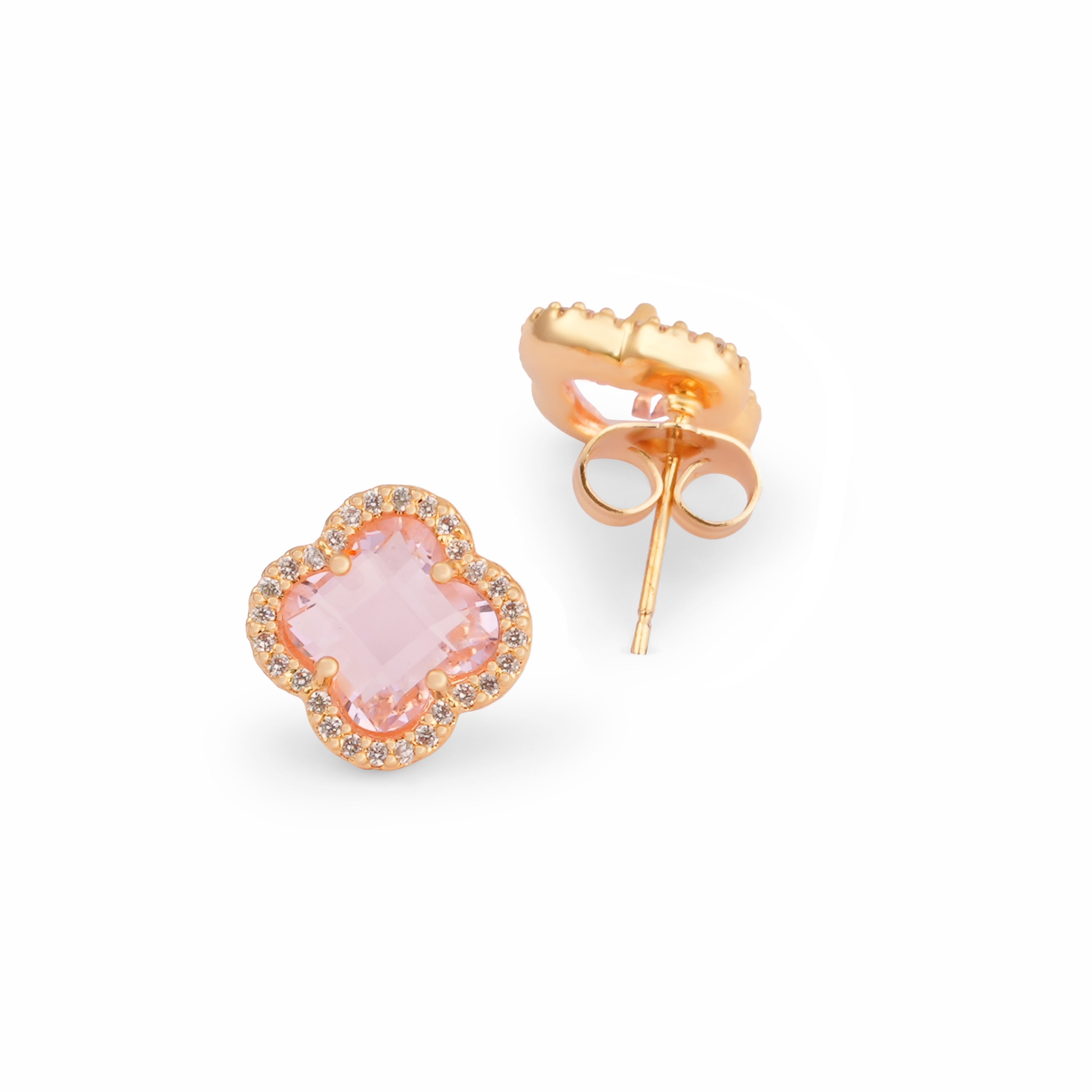 Rosé Clover Halo Studs