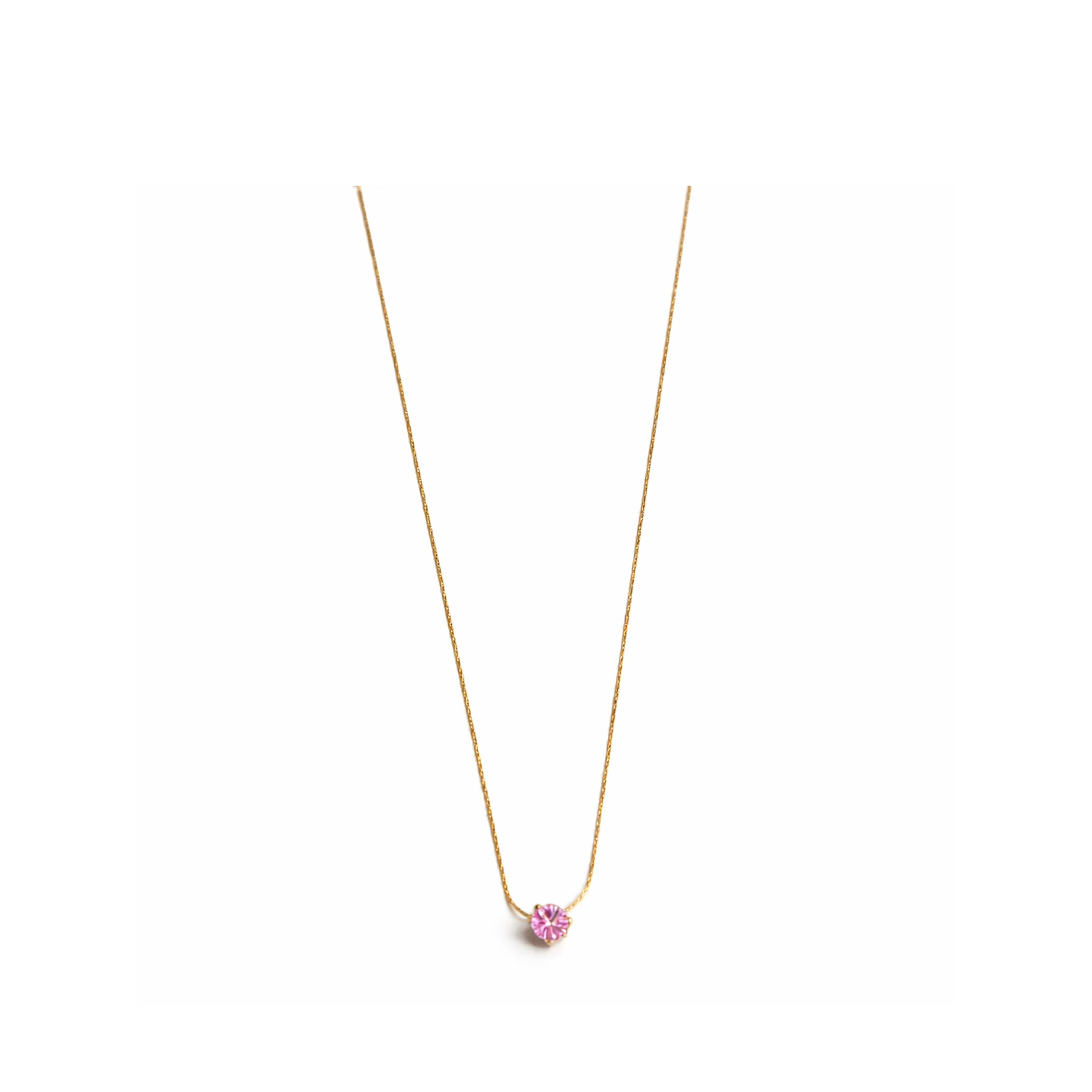 Korean Dainty Pink Stone Necklace