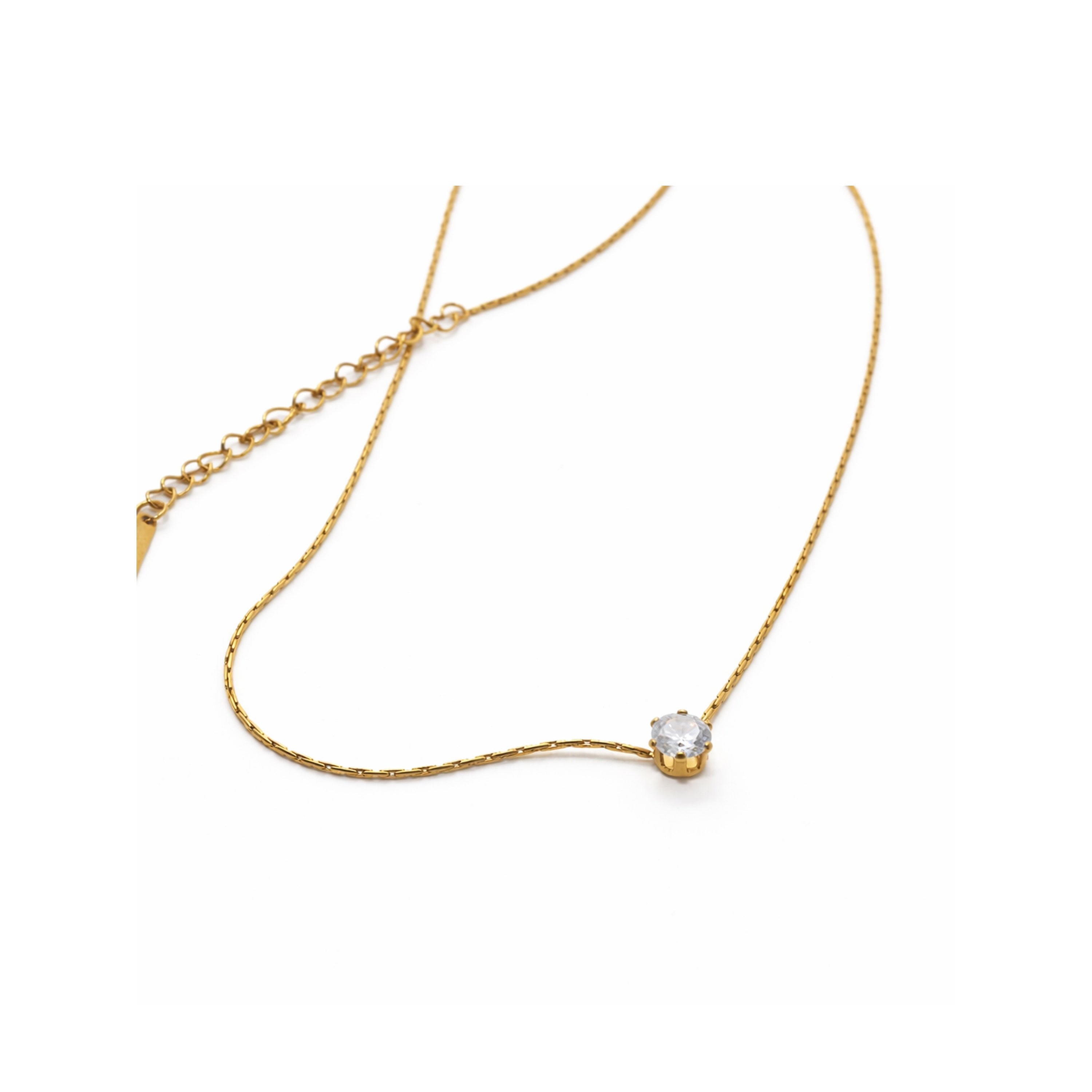 Korean Dainty white Stone Necklace