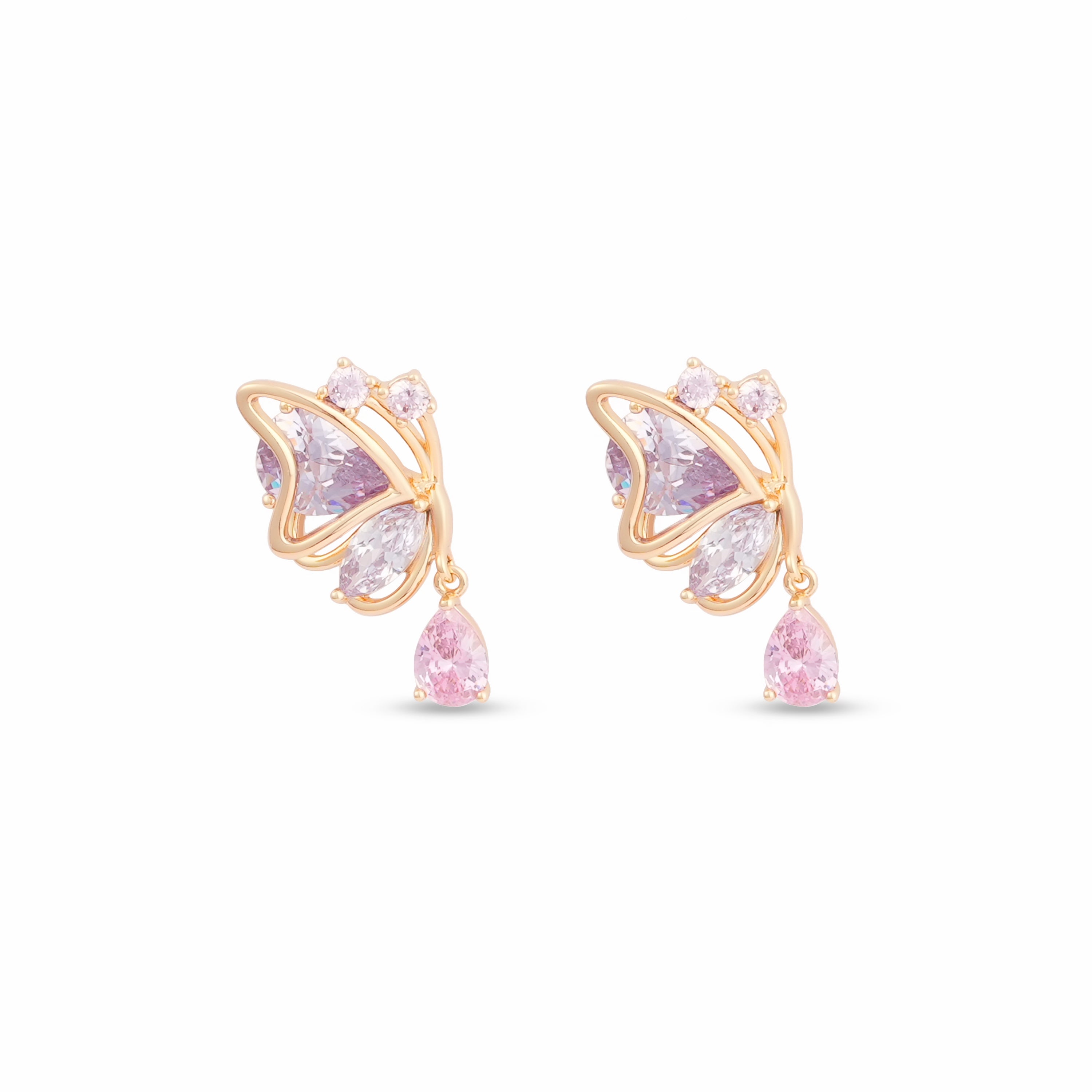 lilac stones ear rings